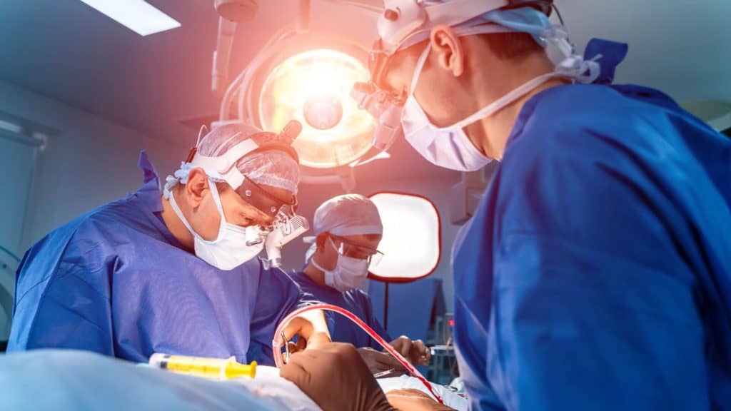 Types of Neurosurgery: surgeons perform surgery on a patient