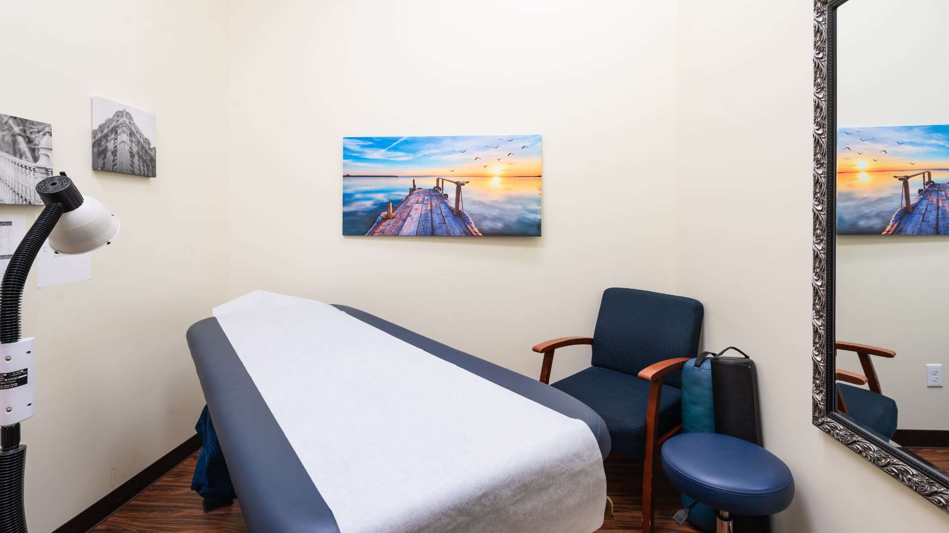 Patient exam room for acupuncture treatment | NorthEast Spine & Sports Medicine