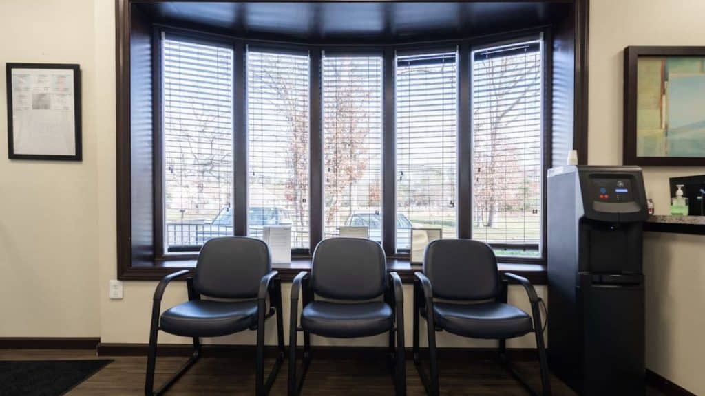 Photo of 3 empty chairs in a medical waiting room | Northeast Spine and Sports Medicine